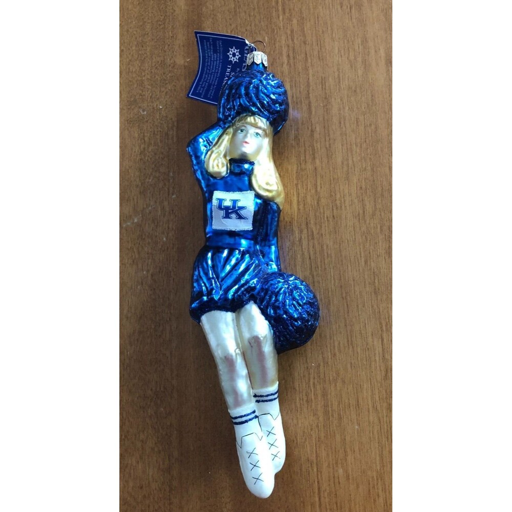 NEW Kentucky Wildcats Glasscots Slavic Treasures Ornament Cheerleader Glass